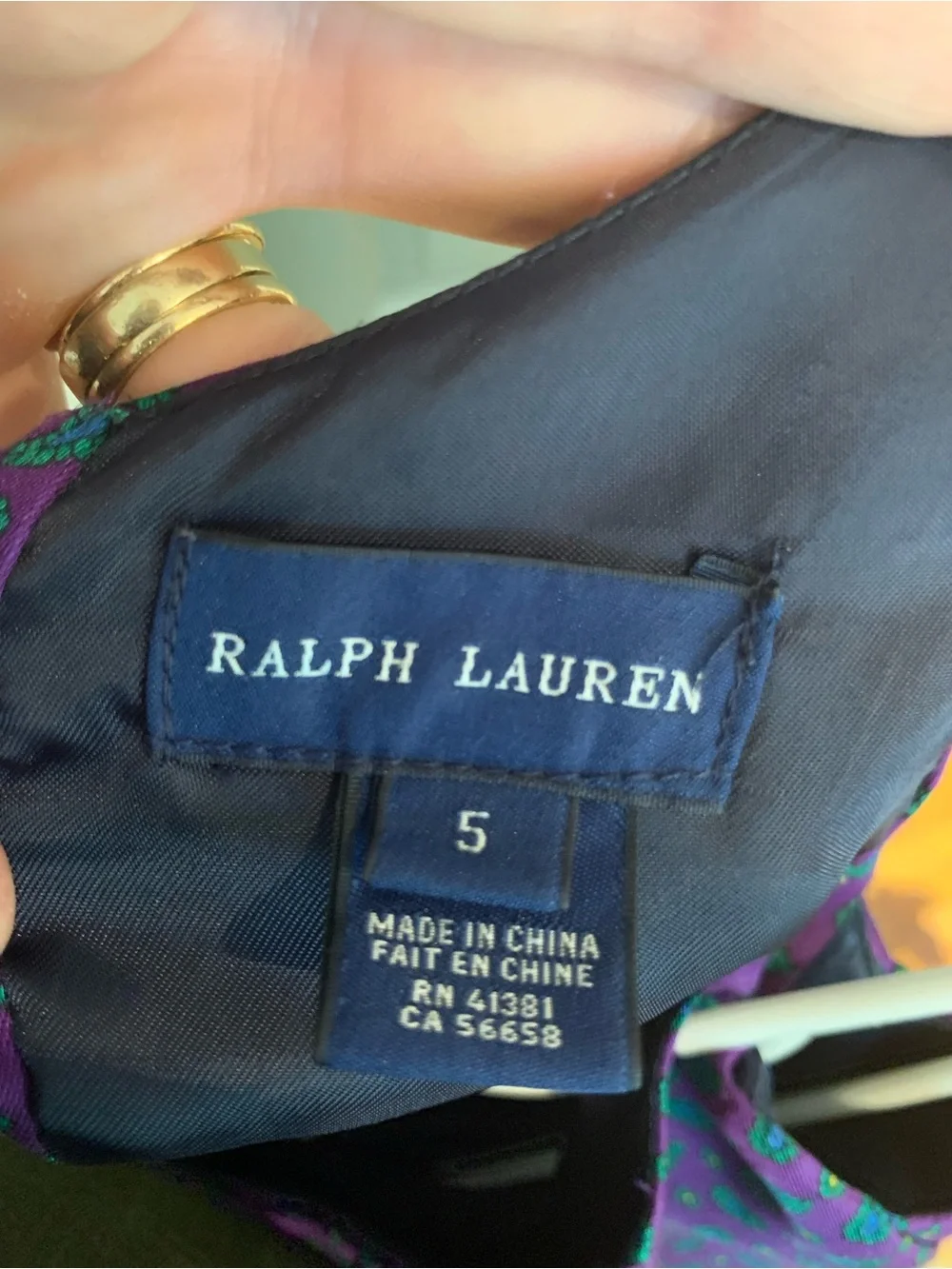Ralph Lauren Girls Purple Paisley Dress